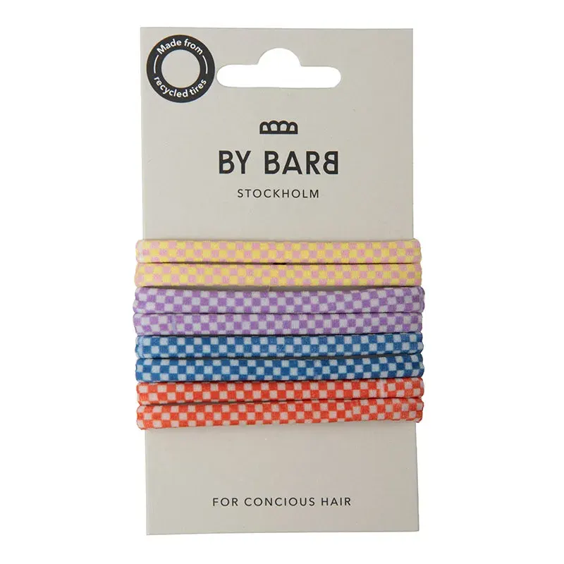 ByBarb Hårsnoddar multifärgad rutig, 8-pack ByBarb