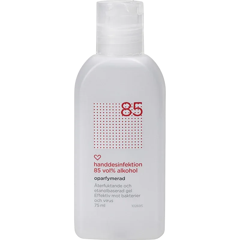 Hjärtats handdesinfektion 85% Oparfymerad 75ml Hjärtats