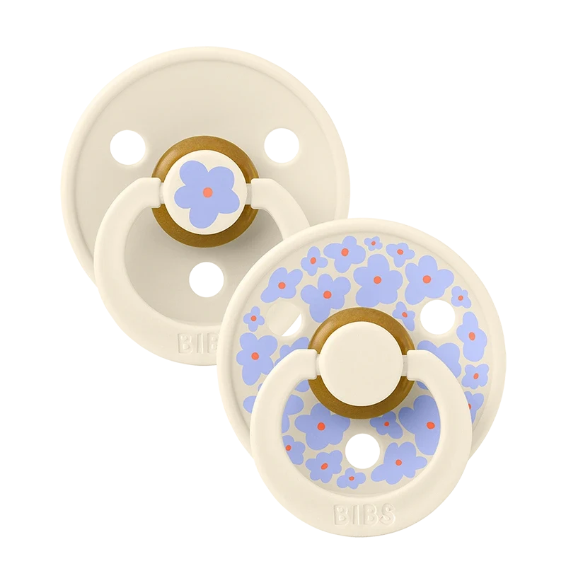 BIBS Pacifier Studio Colour Jasmine Latex Size 1 Ivory Mix 2-pack Bibs