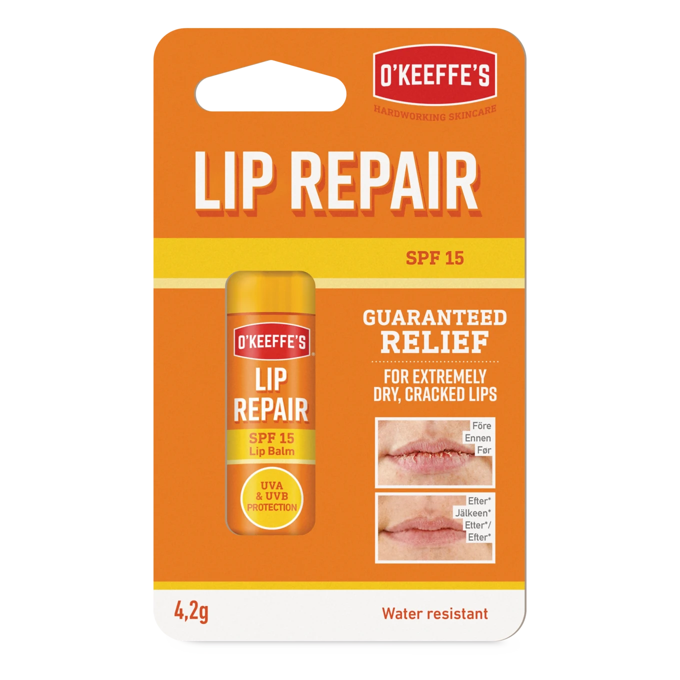 O'Keeffe's Lip Repair & Protect Läppbalsam SPF 15, 4,2 g OKeeffes