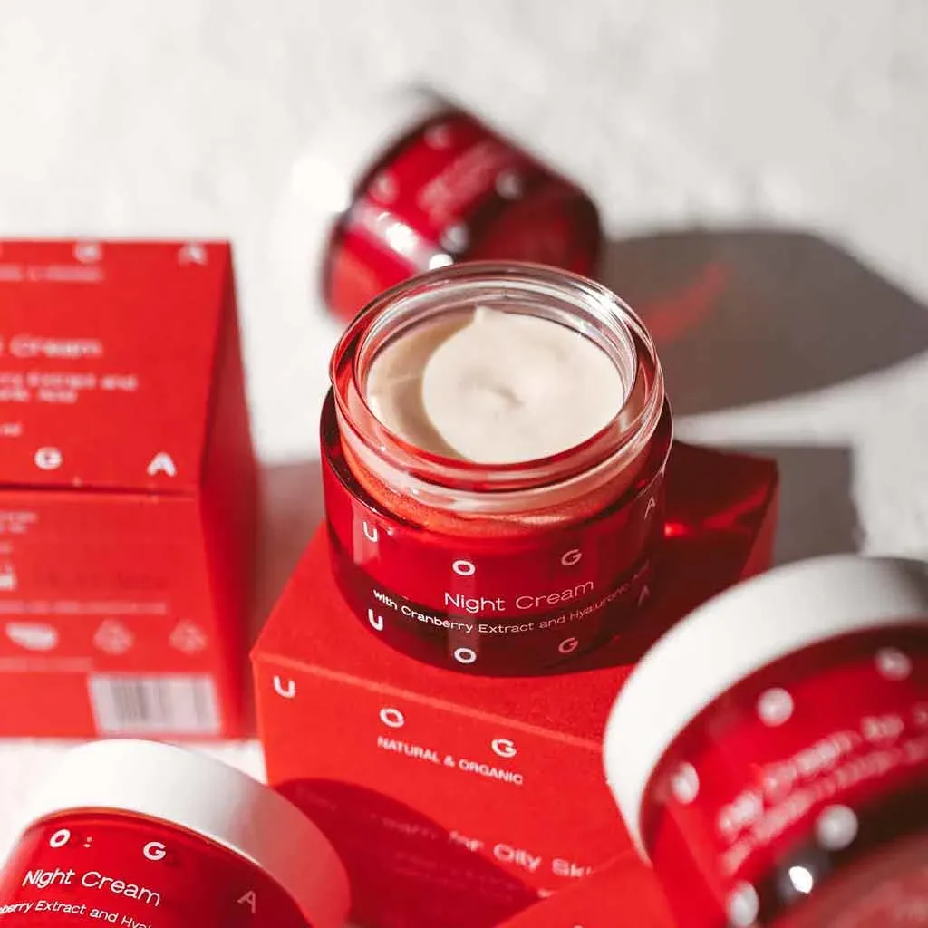 Uoga Uoga Night Cream With Cranberry Extract And Hyaluronic Acid 30 Ml Uoga Uoga