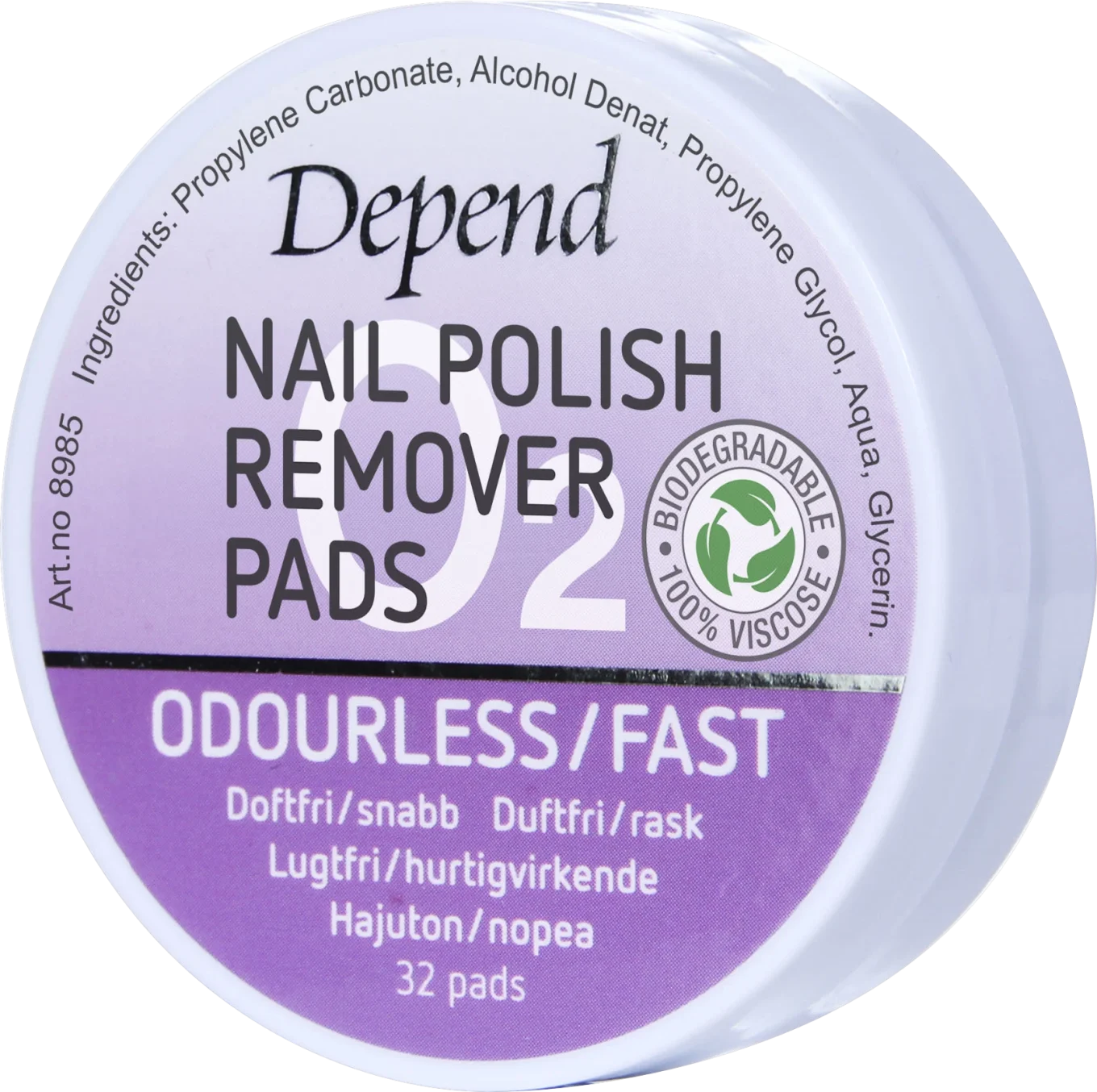 Depend O2 Nail Polish Remover Pads 32 st Depend