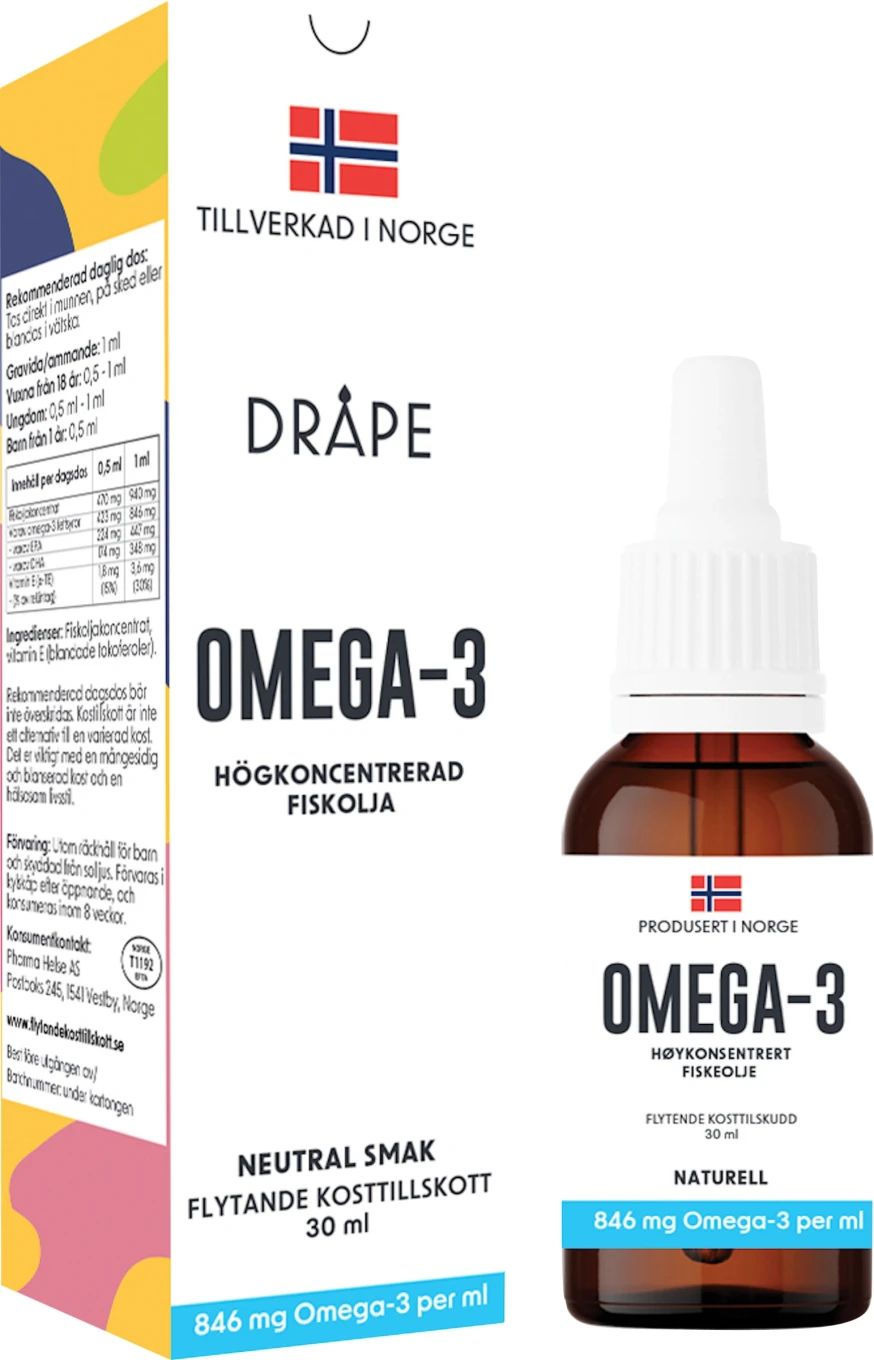 Dråpe Flytande Omega-3 Droppar Neutral 30 ml Dråpe