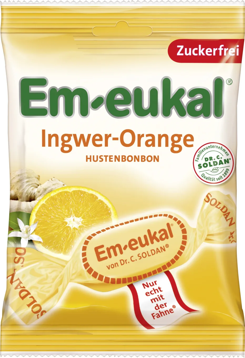 Em-eukal Ingefära-Apelsin Halstabletter med C-vitamin Sockerfri 75 g Em-eukal