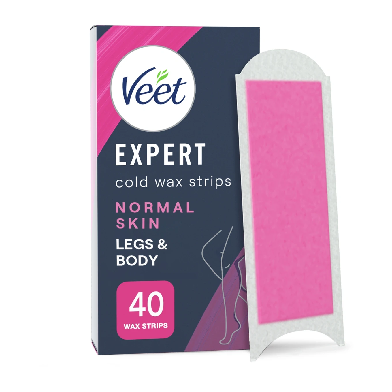 Veet Expert Cold Wax Strips Normal Skin Legs & Body 40 pcs Veet