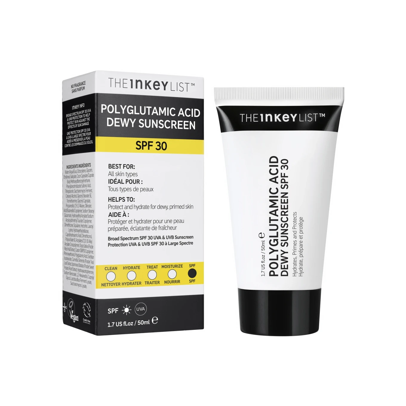 The Inkey List Polyglutamic Acid Dewy Sunscreen SPF 30, 50 ml The Inkey List 