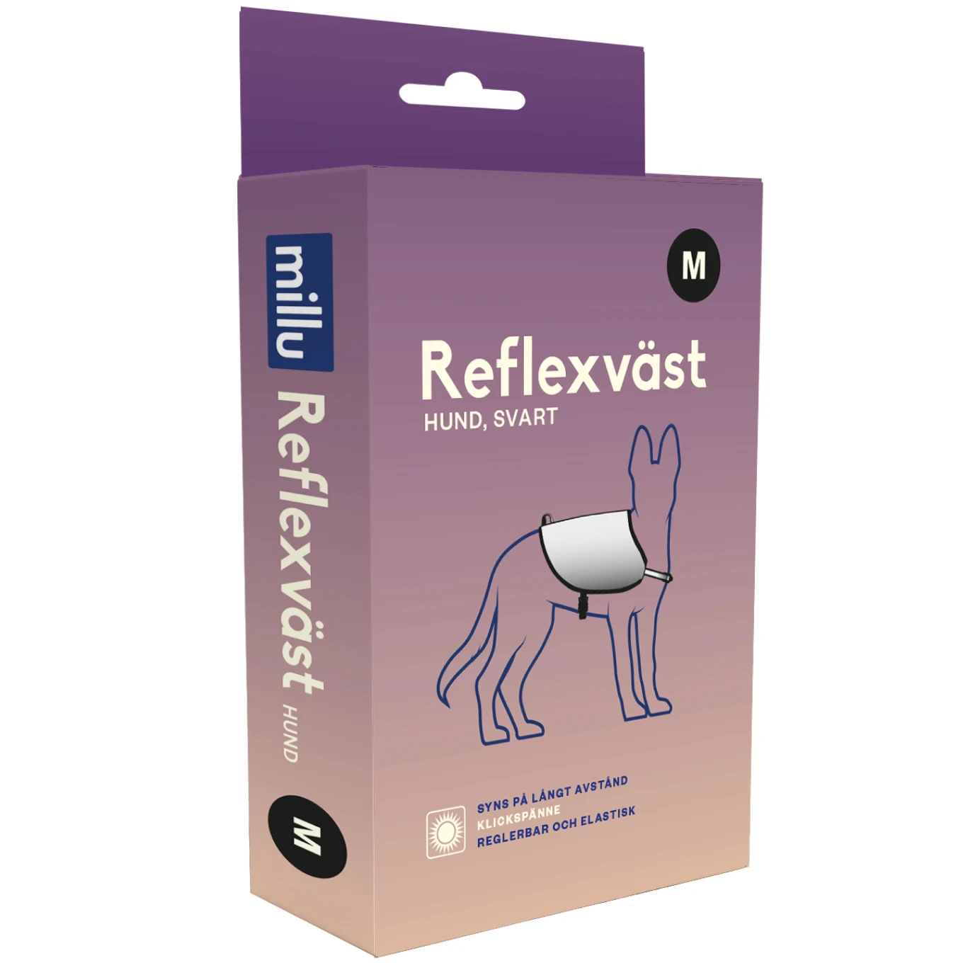 Millu Reflexväst Hund Svart M 1 st Millu