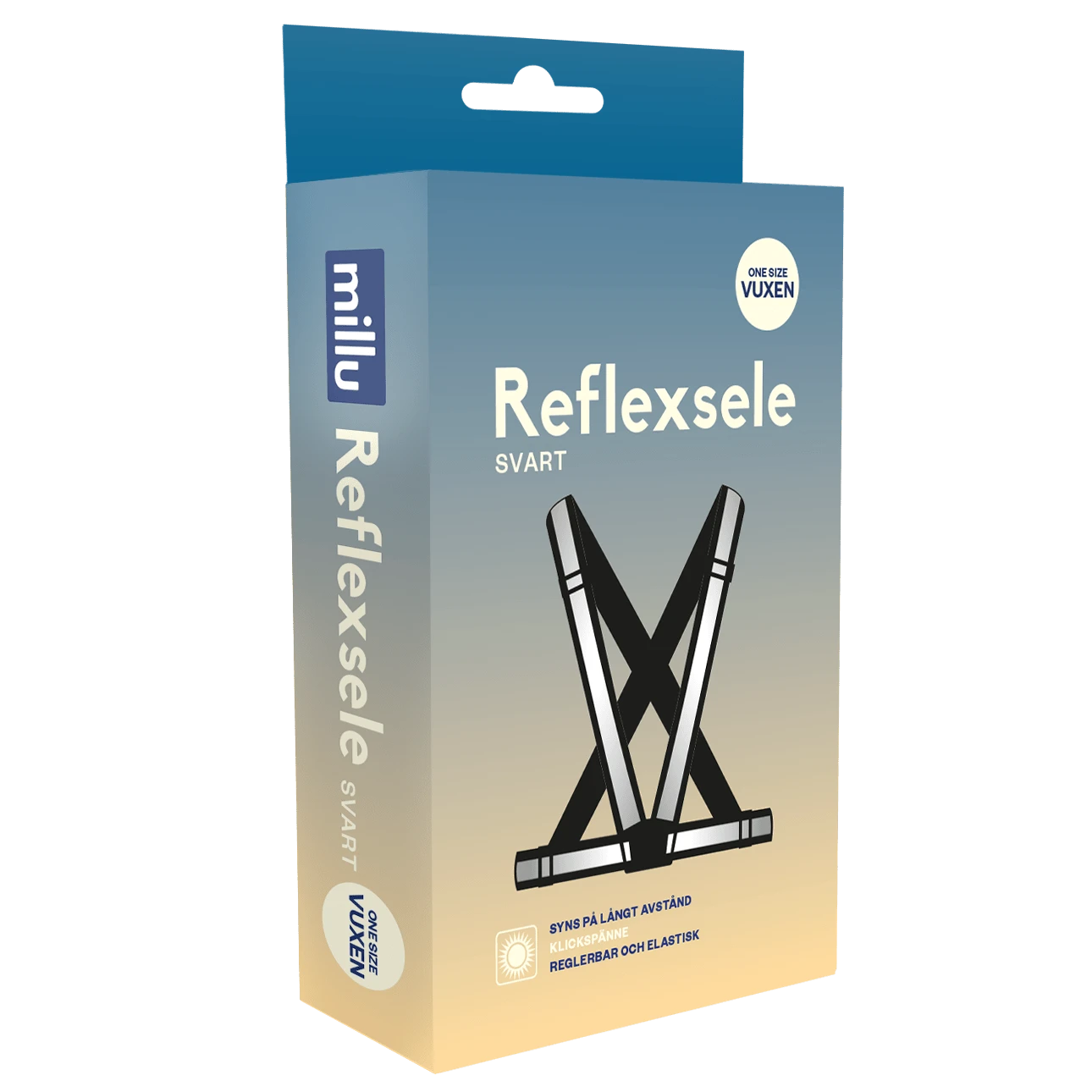 Millu Reflexsele Svart Vuxen 1 st Millu