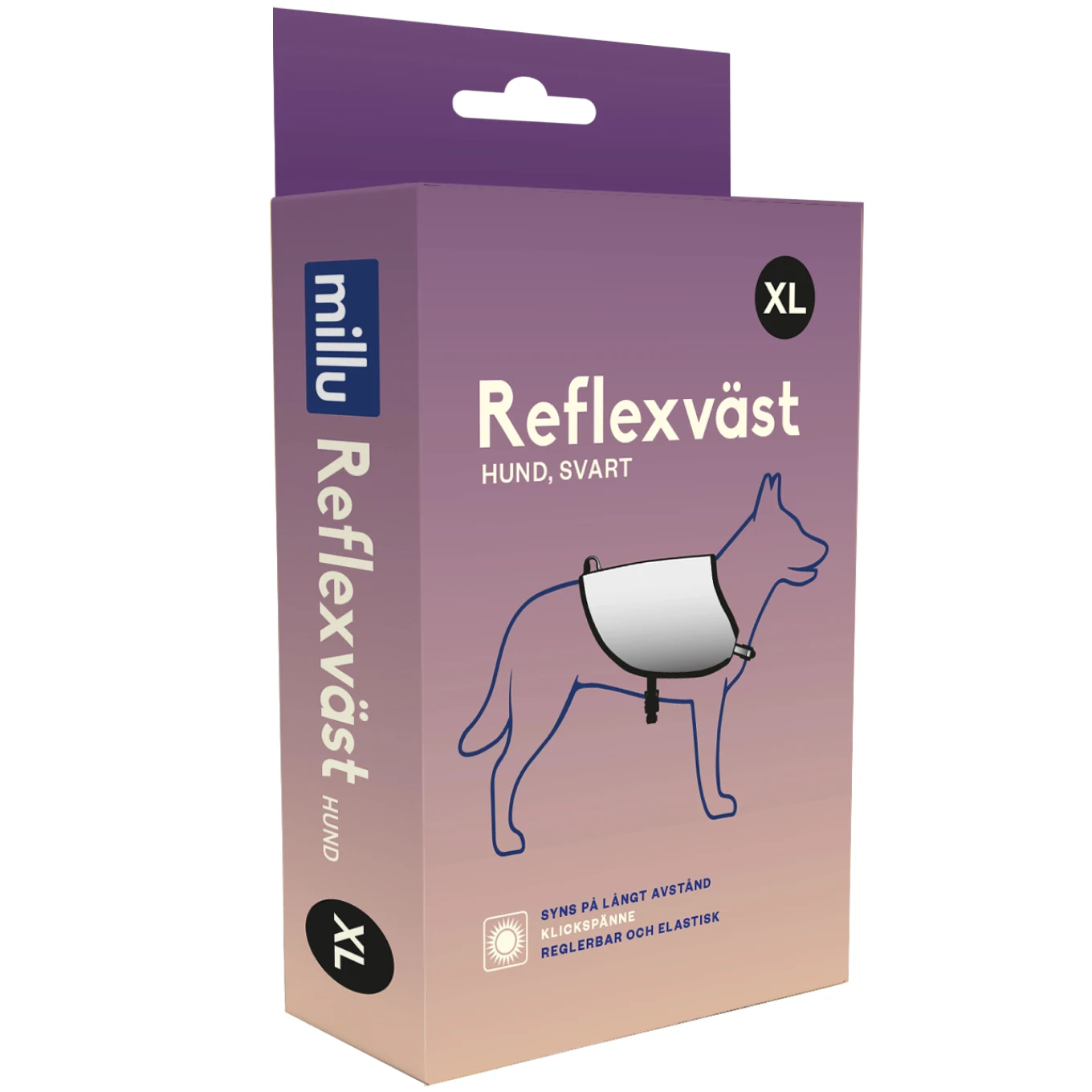 Millu Reflexväst Hund Svart XL 1 st Millu