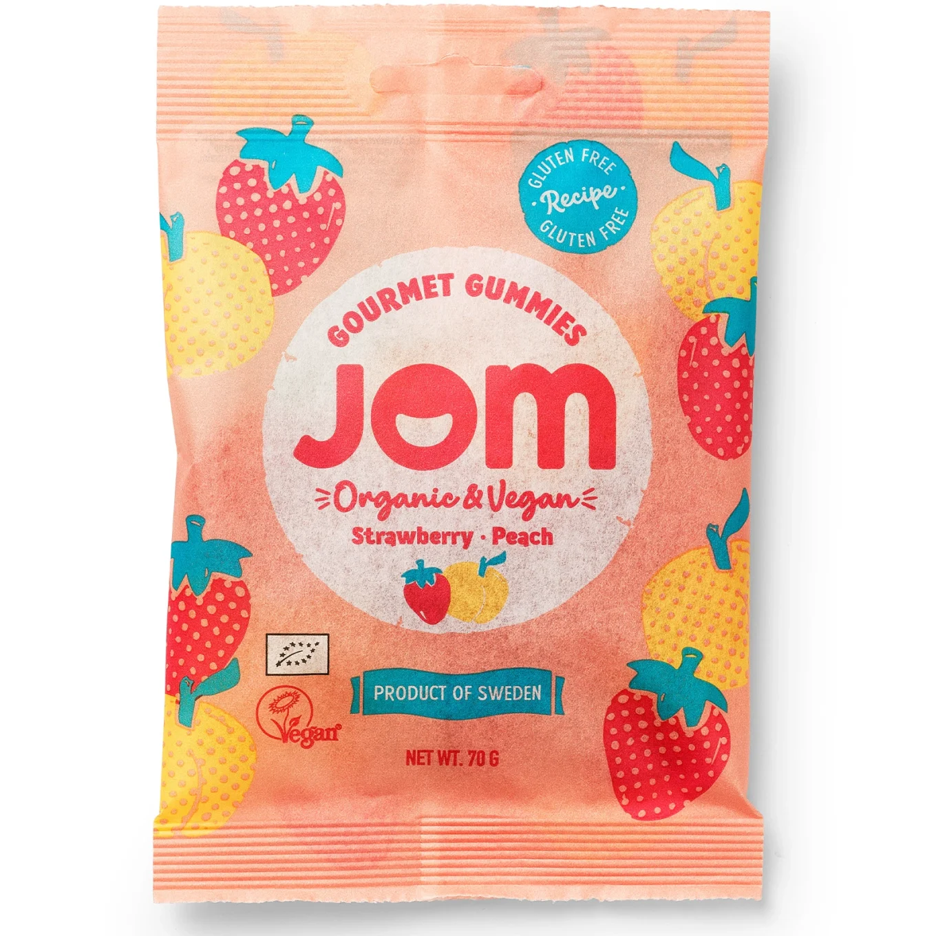 JOM Jordgubb & Persika Godis 70 g JOM