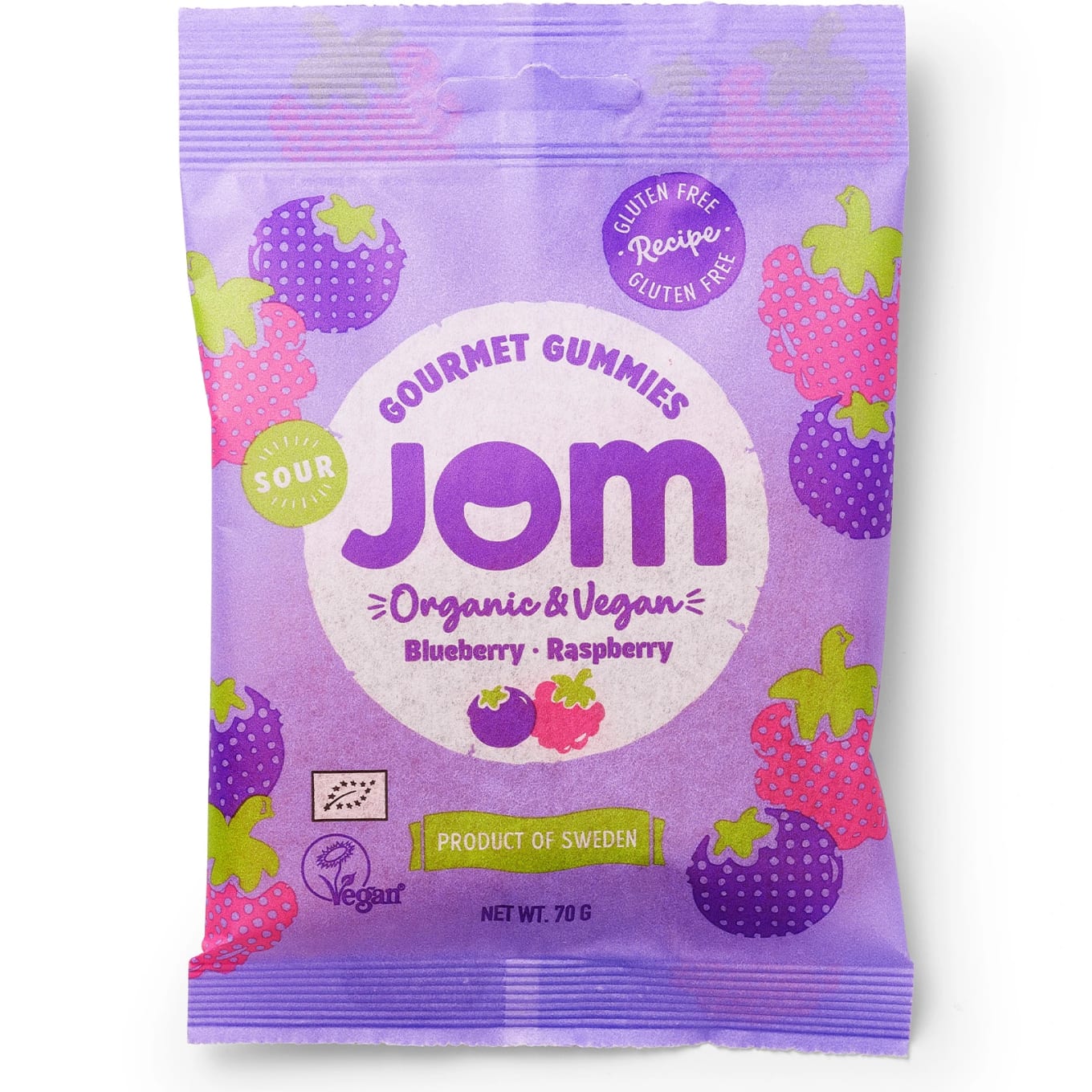 JOM Sur Blåbär & Hallon Godis 70 g JOM