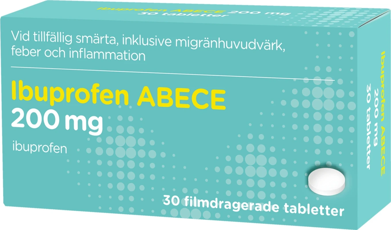 Ibuprofen ABECE 200mg, 30 filmdragerade tabletter ABECE