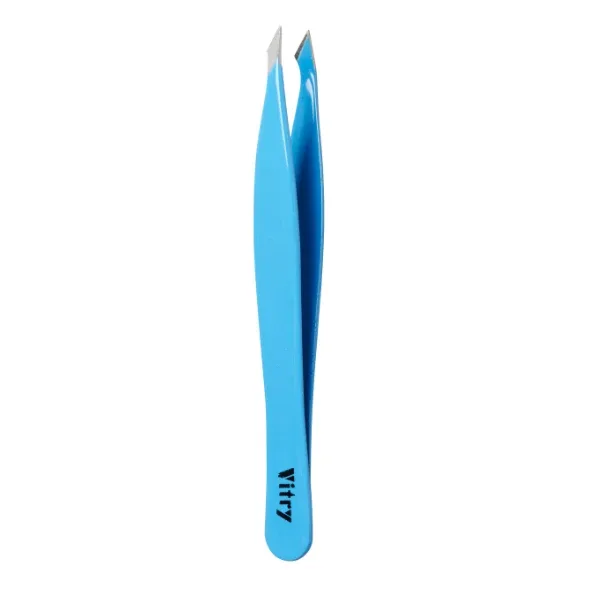Vitry Tweezer Yatagan Extra Pointed Ends Blue Vitry