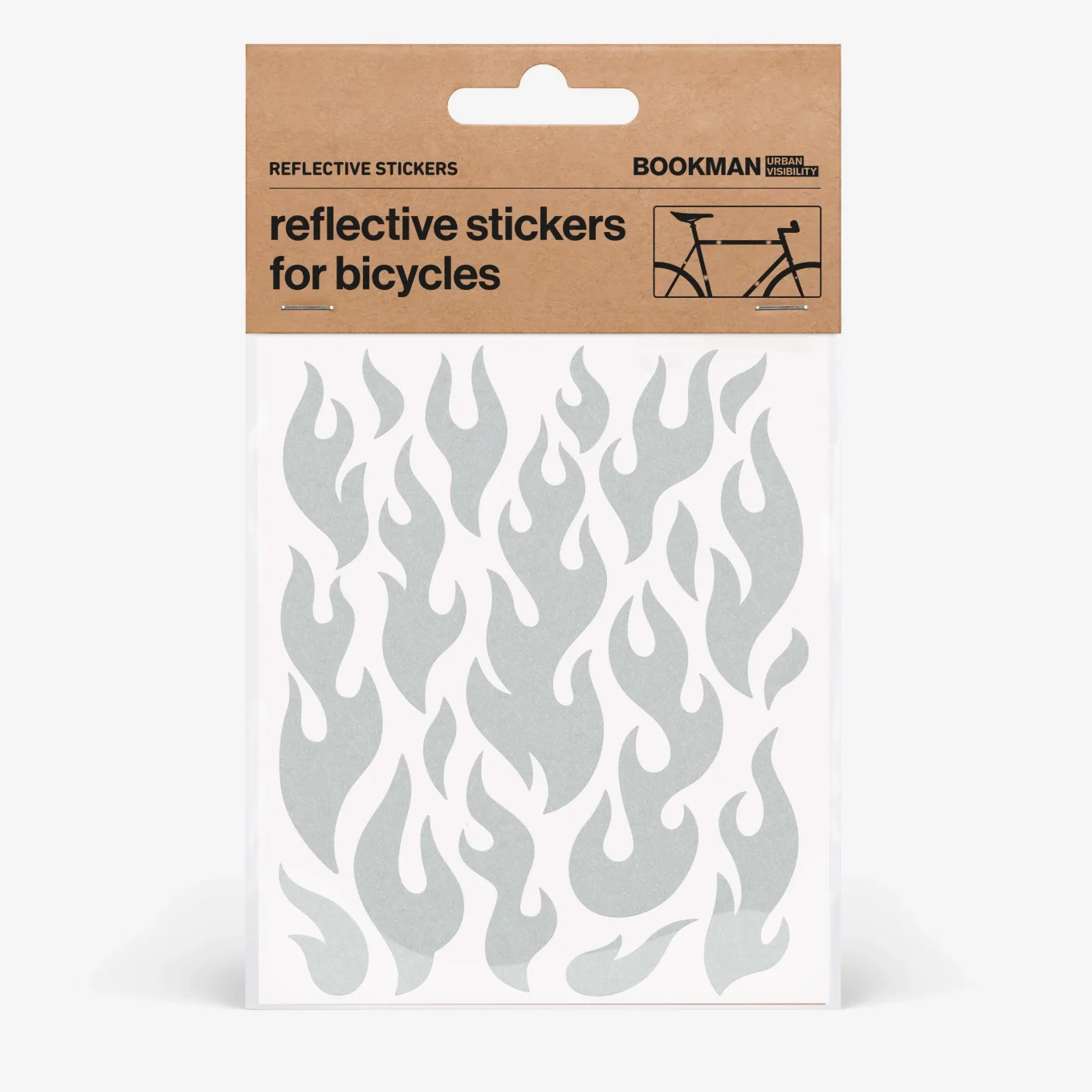 Bookman Reflective Stickers Flames White Bookman