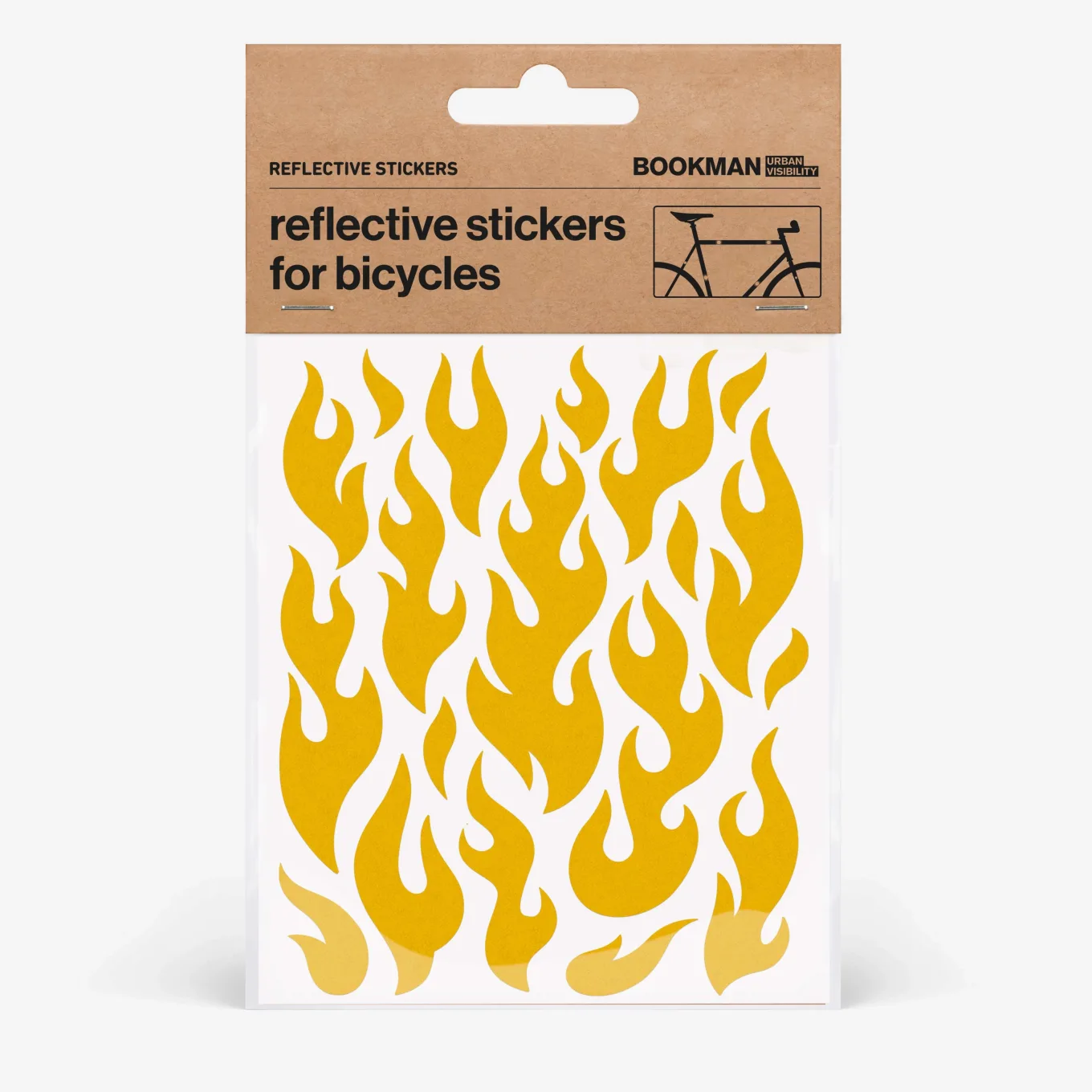 Bookman Reflective Stickers Flames Yellow Bookman