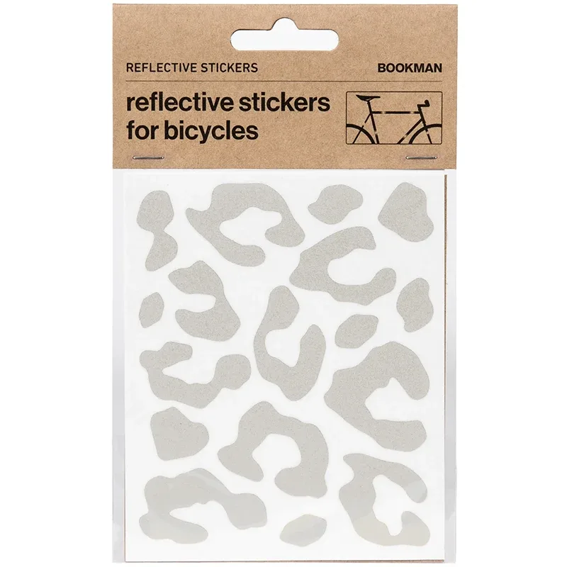 Bookman Reflective Stickers Leopard Print White Bookman