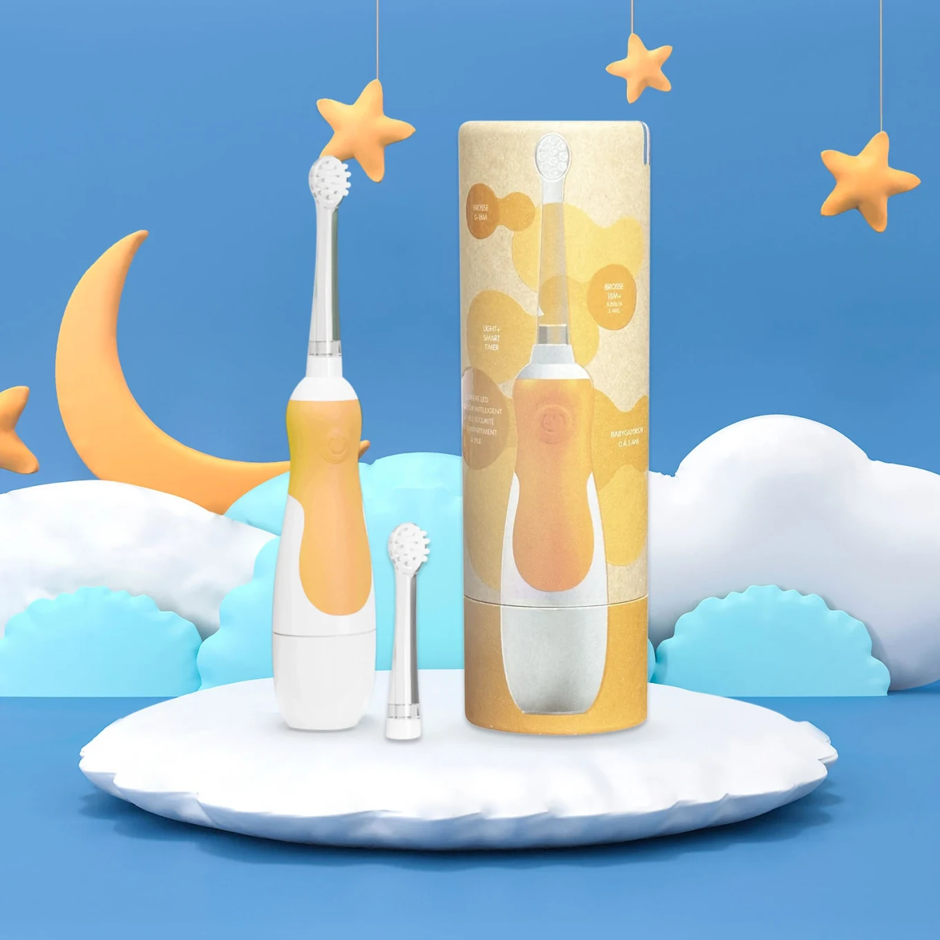 Les Babygators Eltandborste 0-5 år Yellow Les Babygators