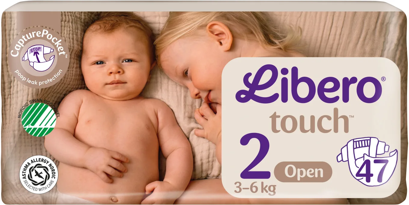 Libero Touch 2 Öppen Blöja 3-6 kg 47 st Libero