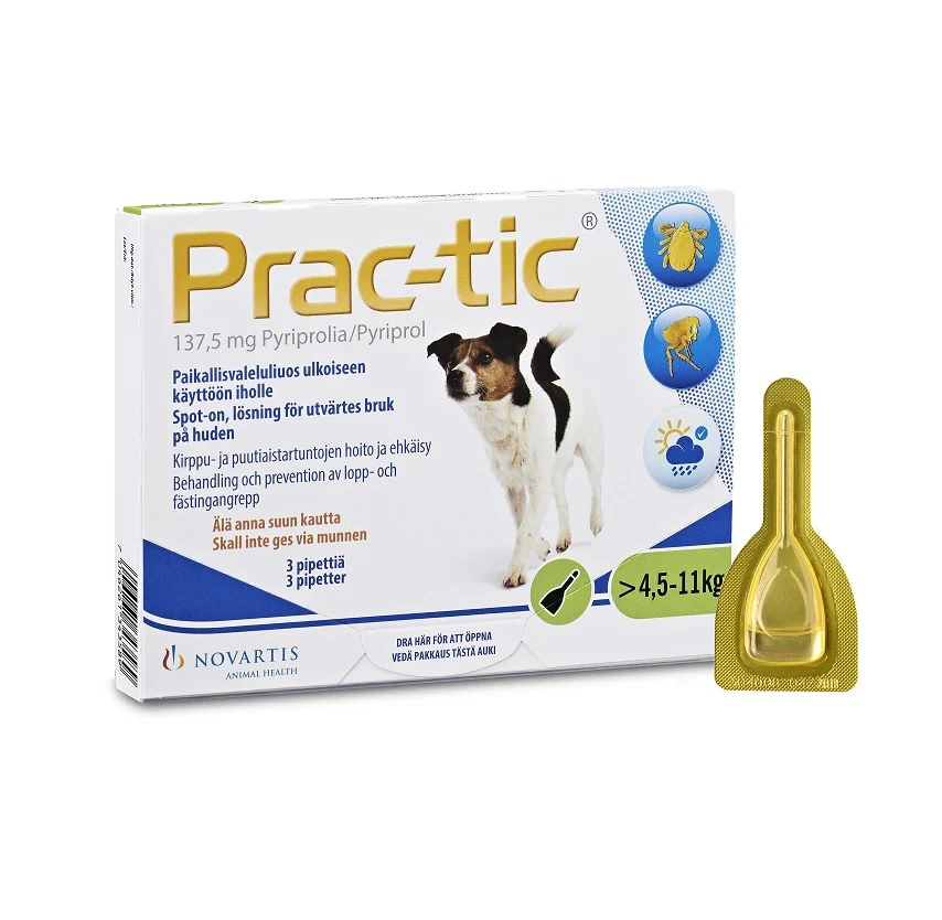 Prac-tic Spot-on, lösning, endospipett 137,5 mg 3 x 1,1 ml Prac-tic