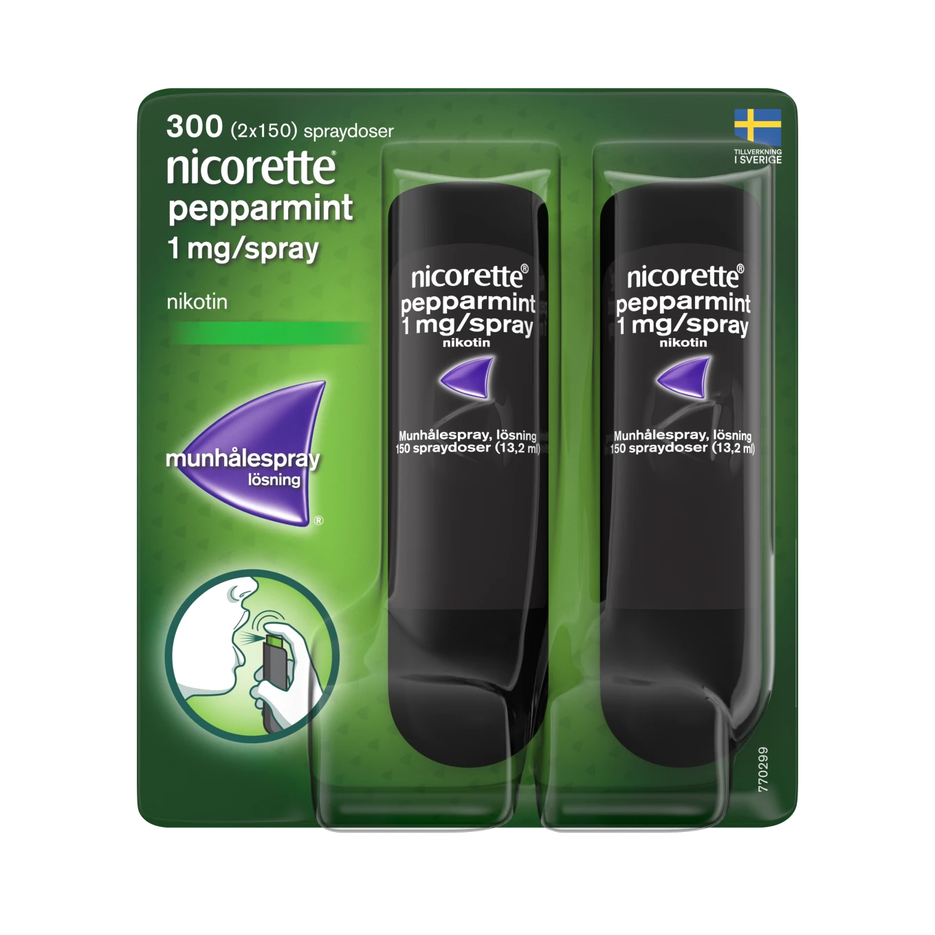 Nicorette Pepparmint munhålespray 1 mg/spray 300 sprayningar Nicorette