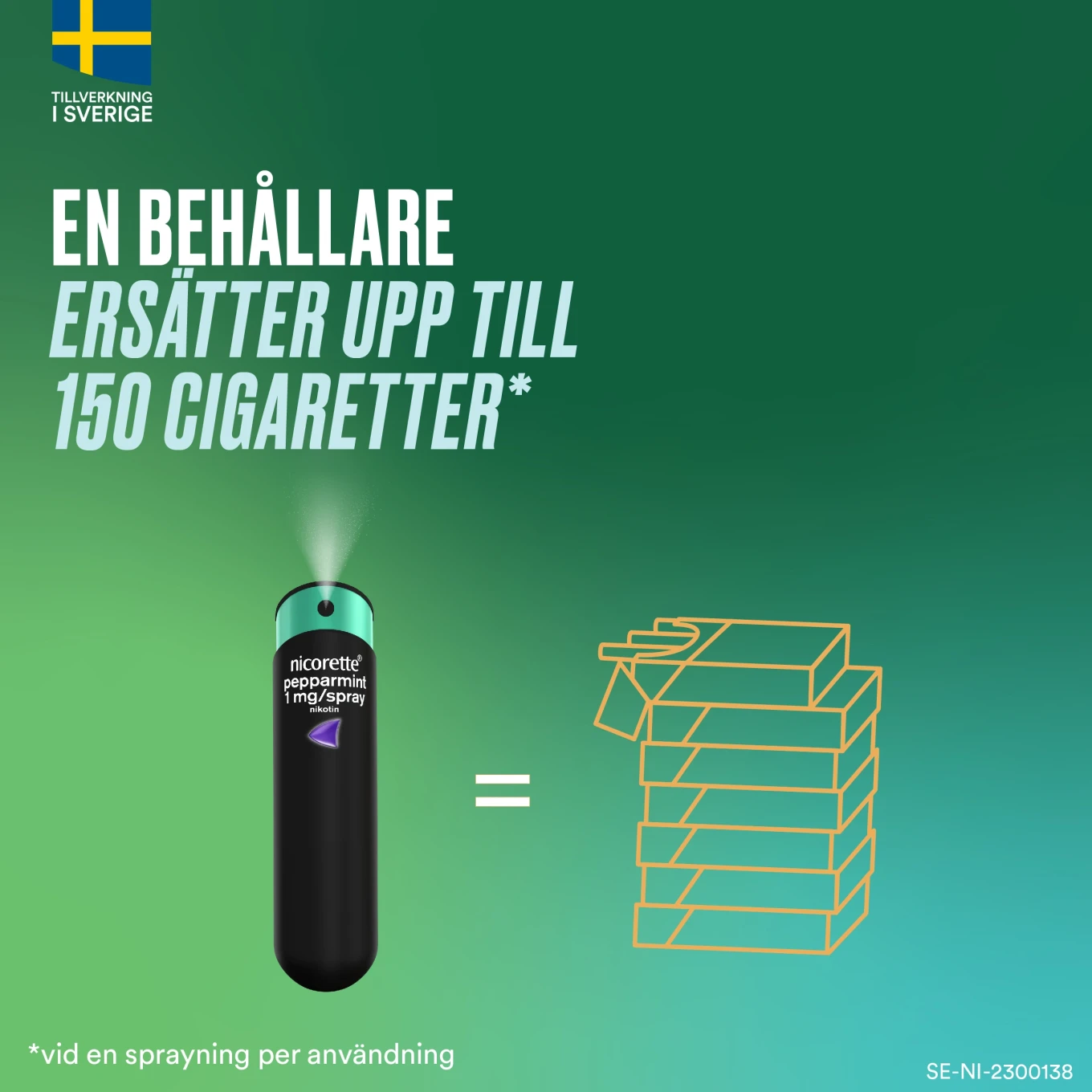 Nicorette Fruktmint munhålespray 1 mg/spray 150 sprayningar Nicorette