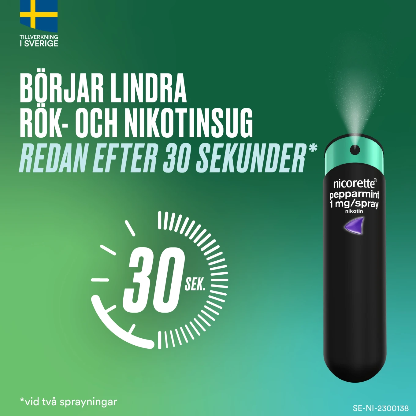 Nicorette Fruktmint munhålespray 1 mg/spray 300 sprayningar Nicorette
