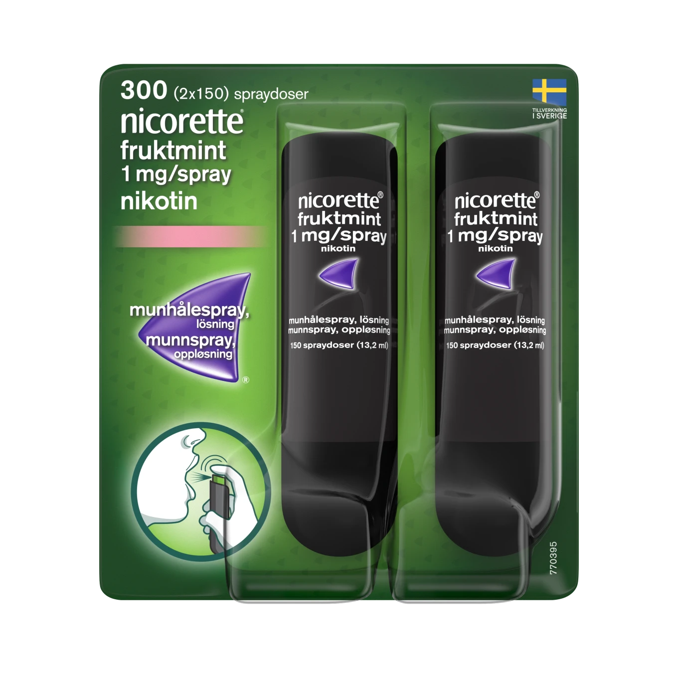 Nicorette Fruktmint munhålespray 1 mg/spray 300 sprayningar Nicorette