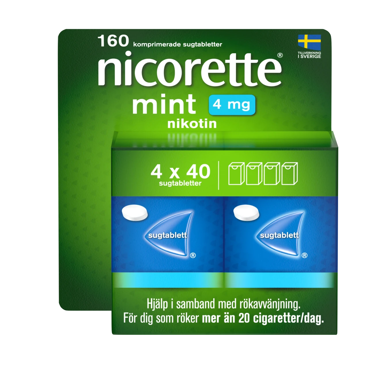 Nicorette Mint sugtablett 4 mg, 160 st Nicorette
