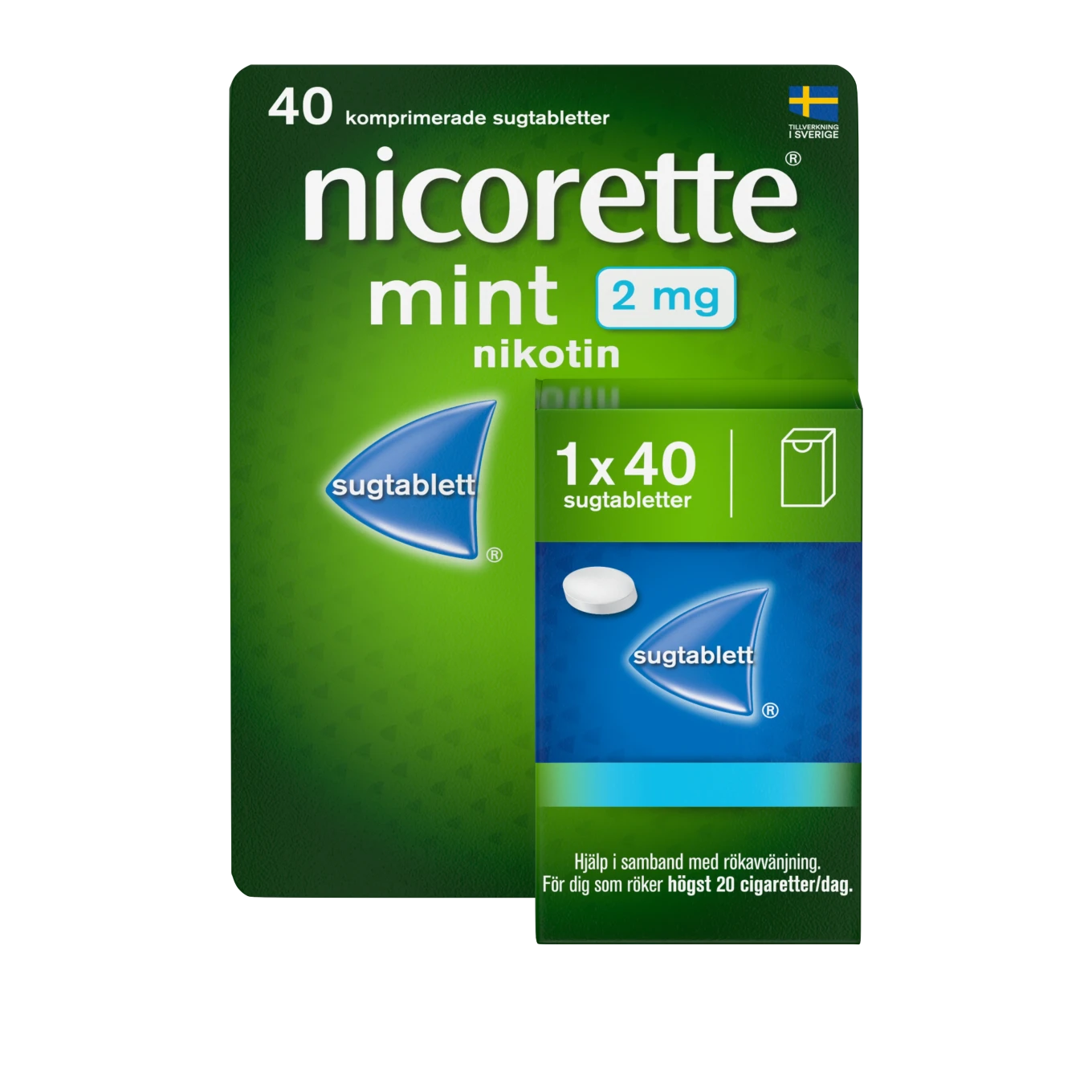Nicorette Mint sugtablett 2mg, 40 st Nicorette