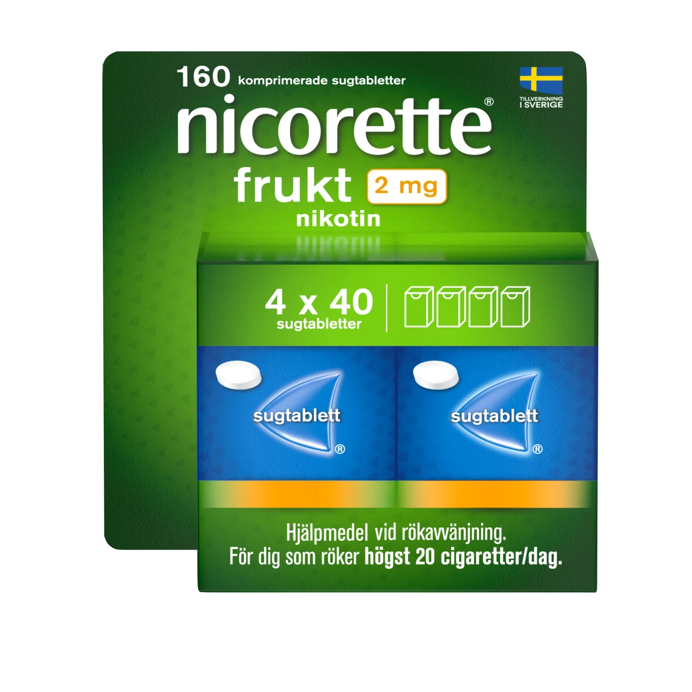 Nicorette Frukt sugtablett 2mg, 160 st Nicorette
