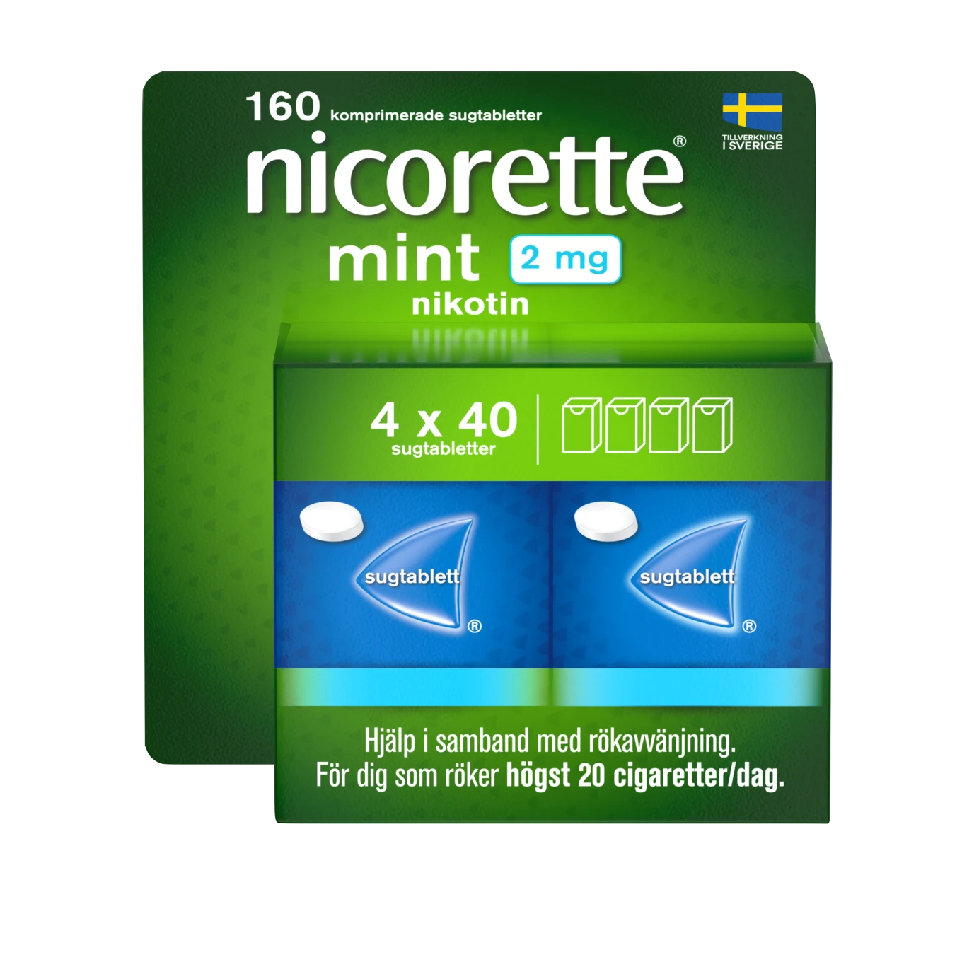 Nicorette Mint sugtablett 2mg, 160 st Nicorette