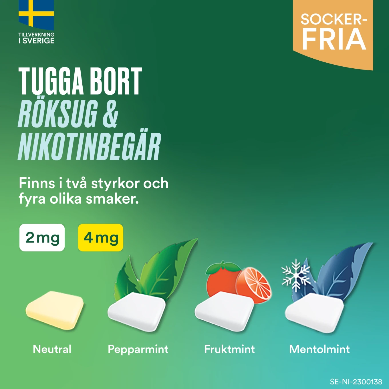Nicorette Fruktmint medicinskt tuggummi 2 mg 105 st Nicorette