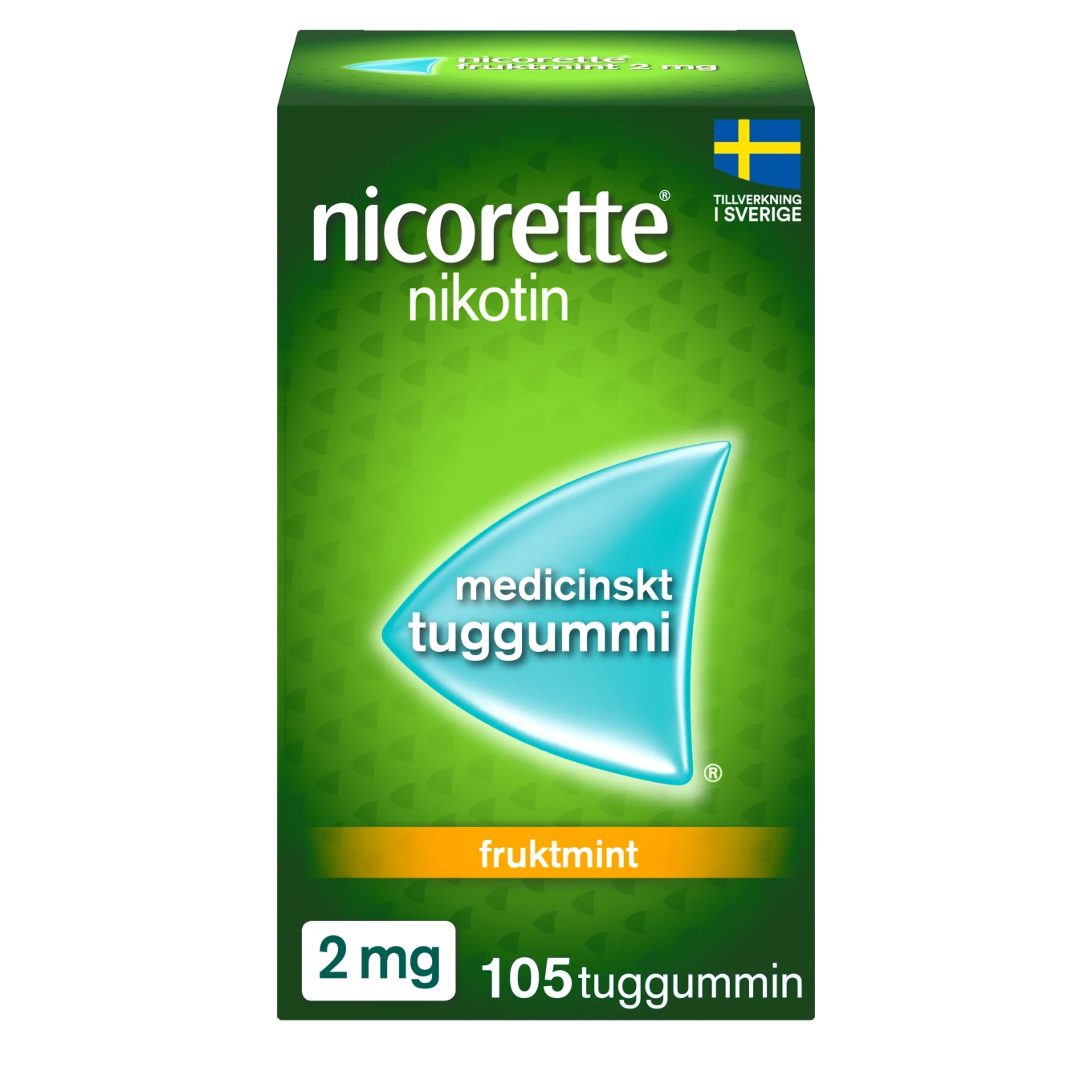 Nicorette Fruktmint medicinskt tuggummi 2 mg 105 st Nicorette