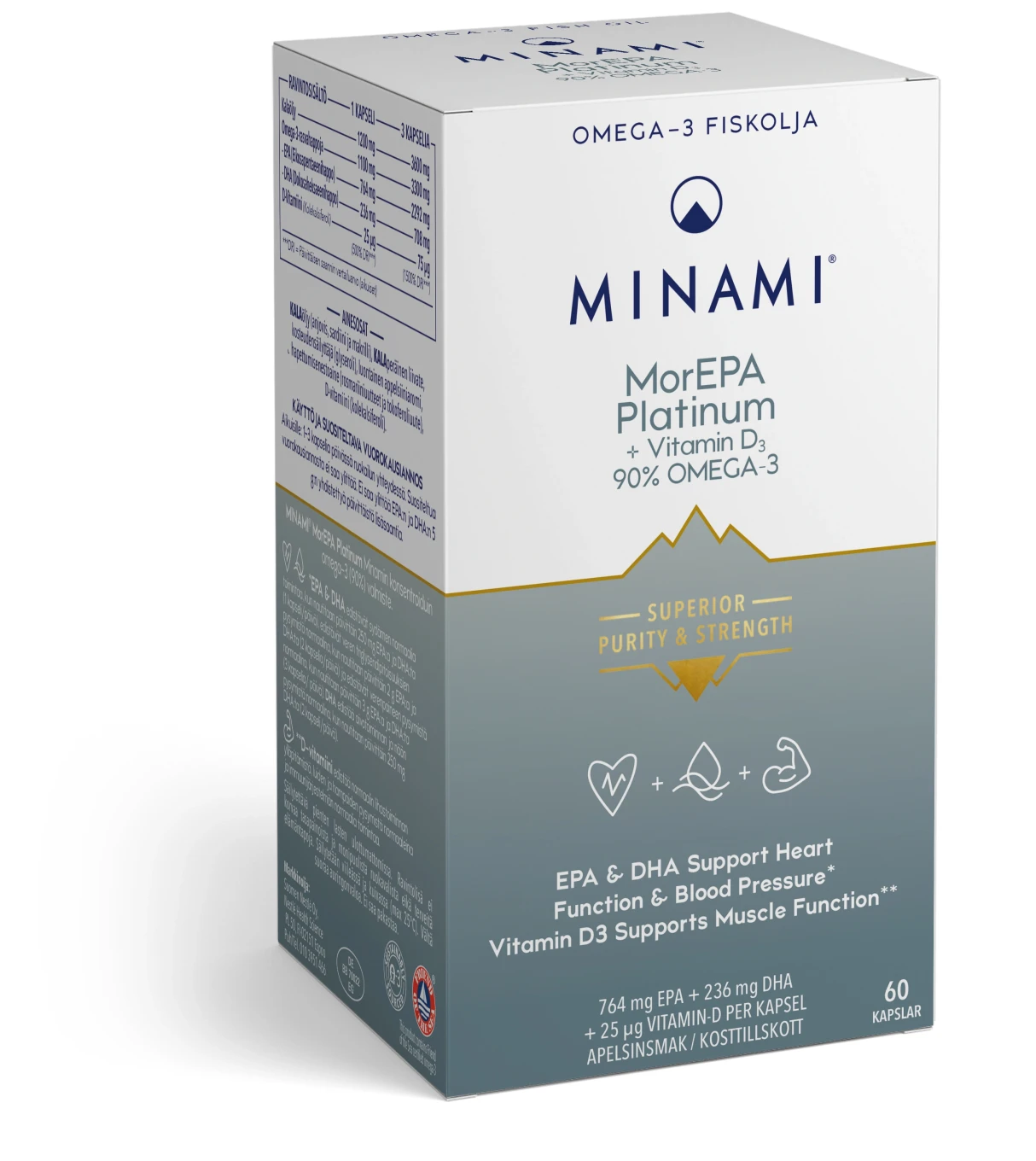 Minami MorEPA Platinum 90% Omega-3 med D-vitamin 60 st MINAMI