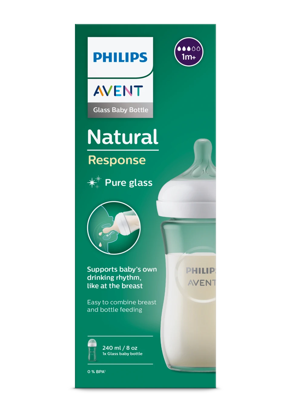 Philips Avent Natural Response Nappflaska Glas 240 ml Philips Avent
