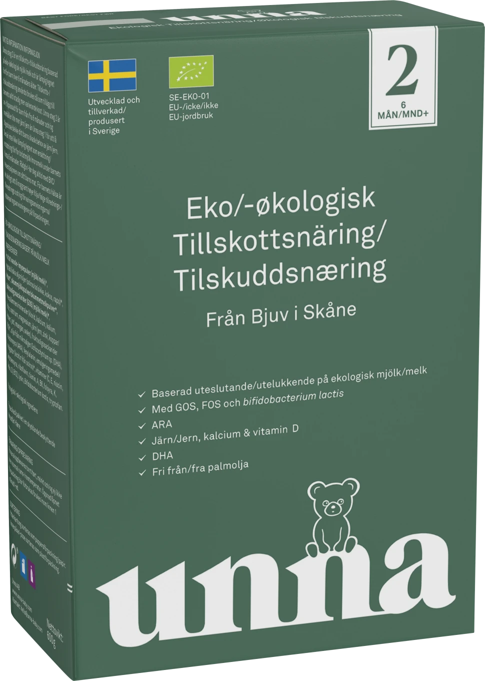 Unna Ekologisk Tillskottsnäring Steg 2 600 g Unna