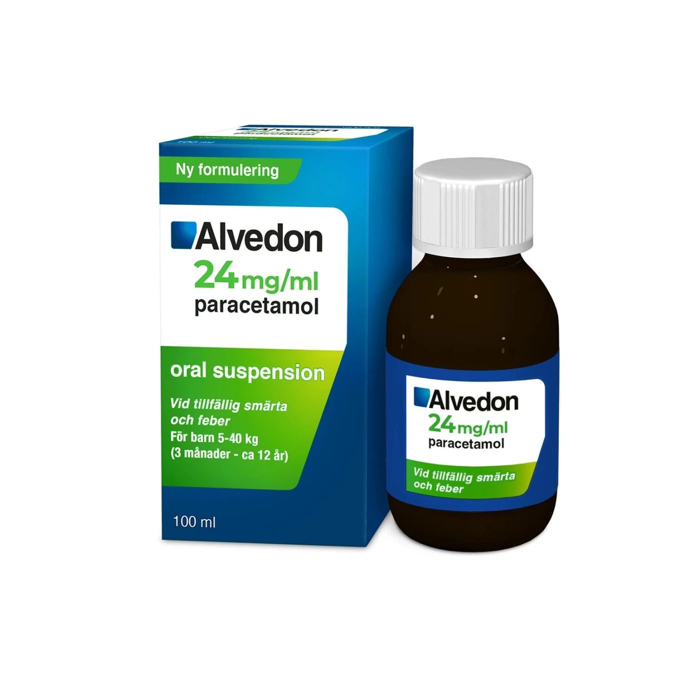 Alvedon Oral suspension 24mg/ml Flaska, 100ml Alvedon