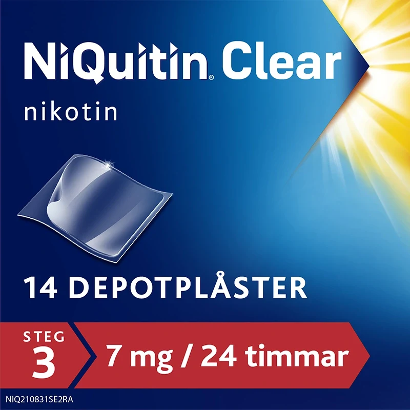 NiQuitin Clear Depotplåster 7mg/24timmar Plåster, 14st Niquitin