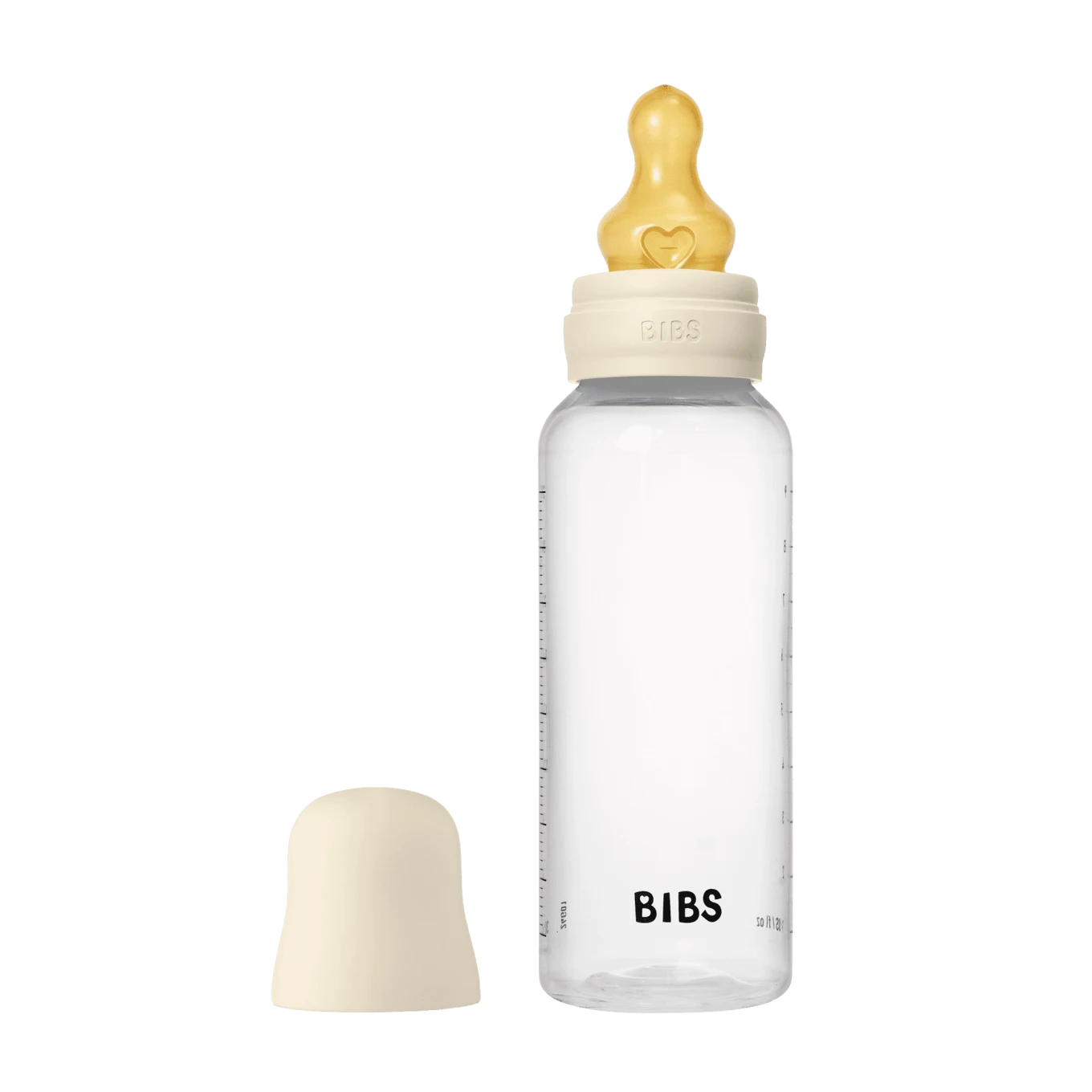 BIBS Baby Bottle Round Latex Medium Flow Ivory 270 ml 1-pack Bibs
