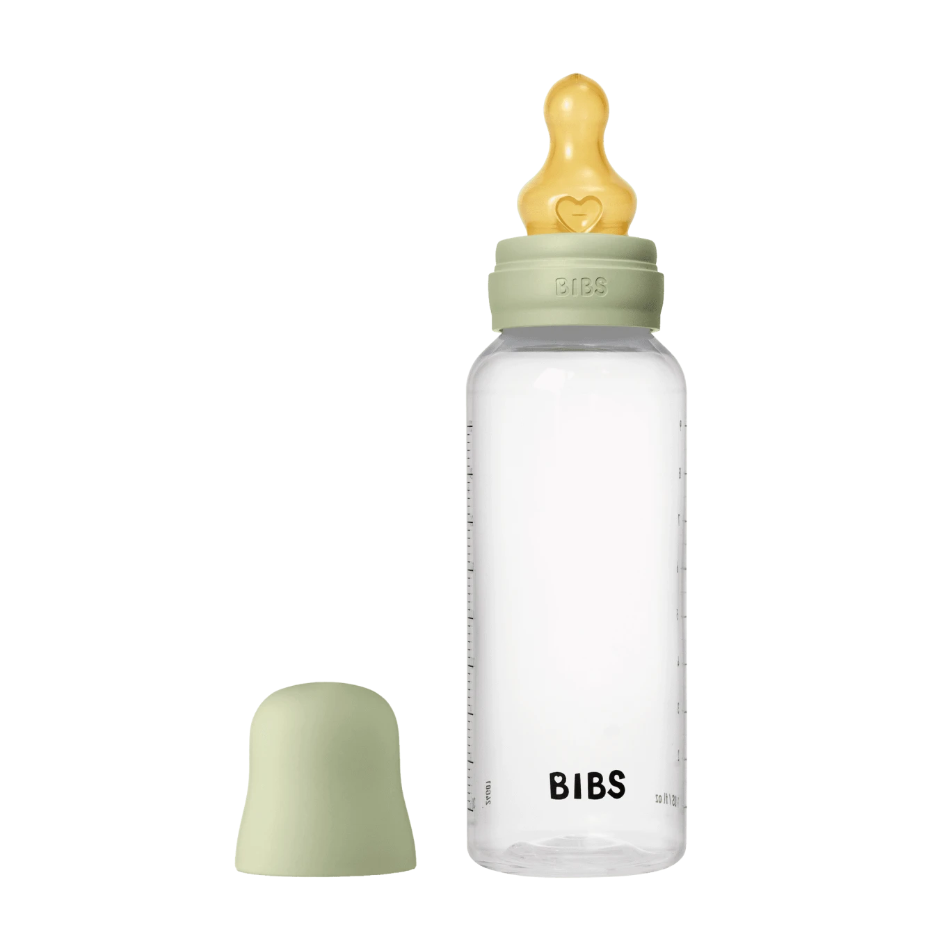 BIBS Baby Bottle Round Latex Medium Flow Sage 270 ml 1-pack Bibs