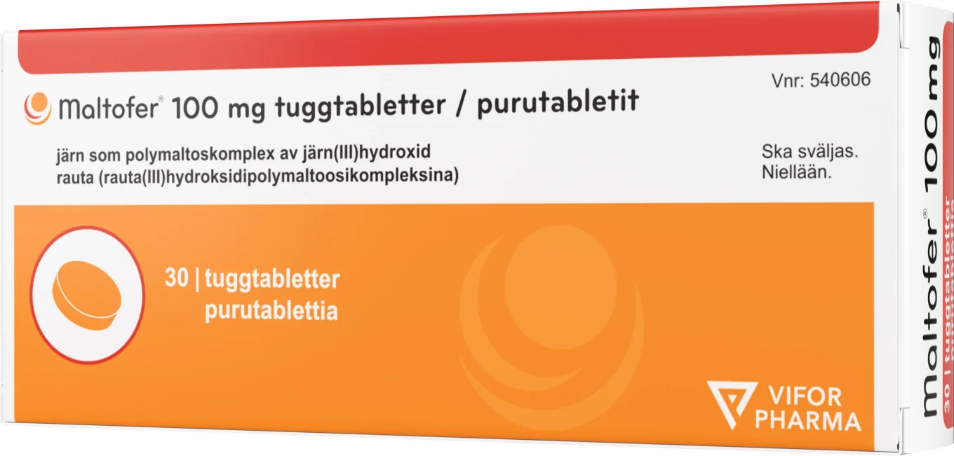 Maltofer Tuggtablett 100mg, 30 st Maltofer
