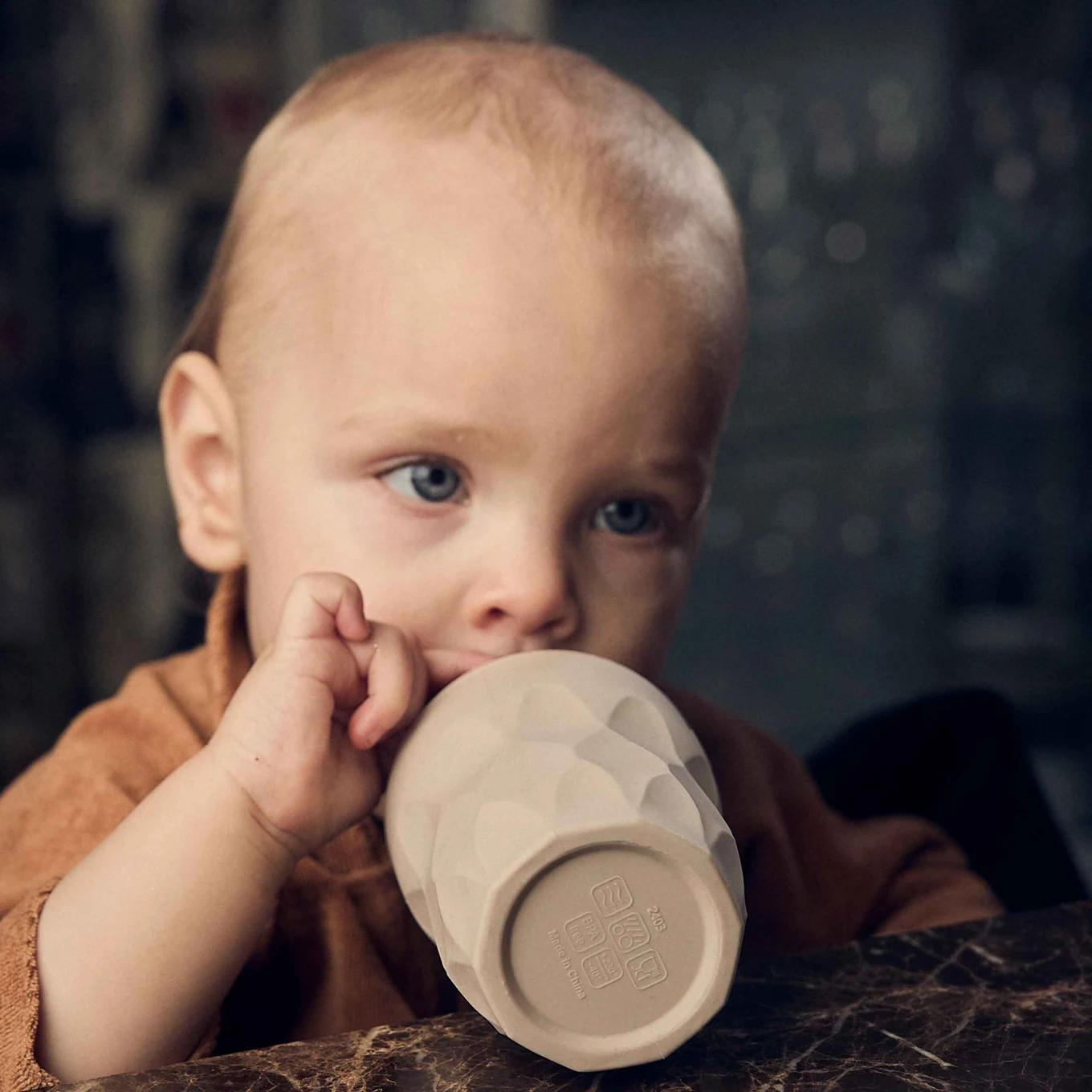 Najell Barnmugg Med Sugrör & Snacklock Dune Beige Najell