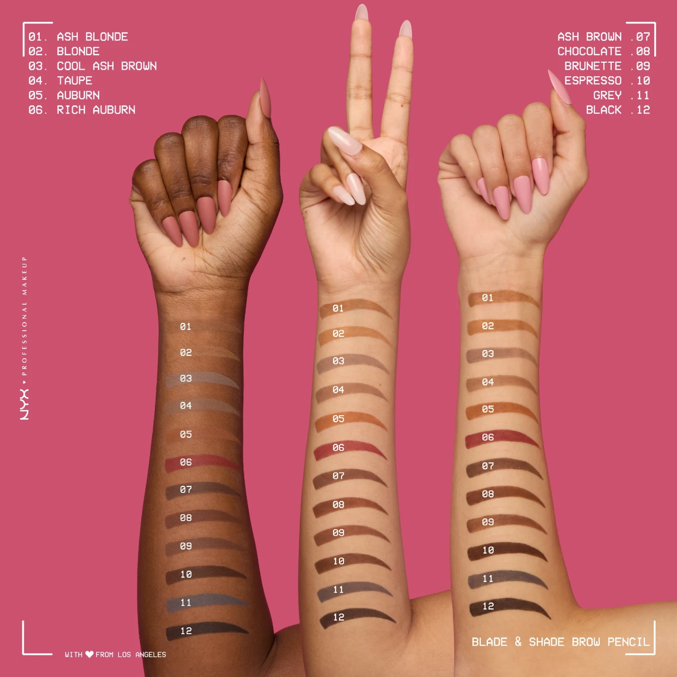 NYX Professional Makeup Blade & Shade Brow Pen 0,1 g 12 Black NYX Professional Makeup