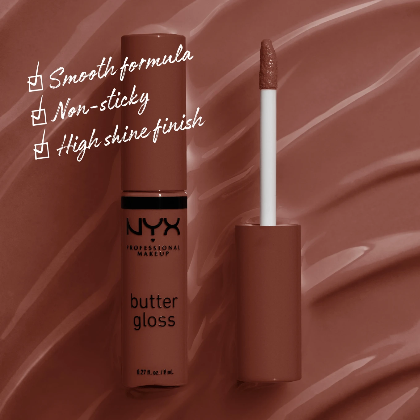NYX Professional Makeup Butter Gloss Lip Gloss 8 ml 51 Brownie Drip NYX Professional Makeup