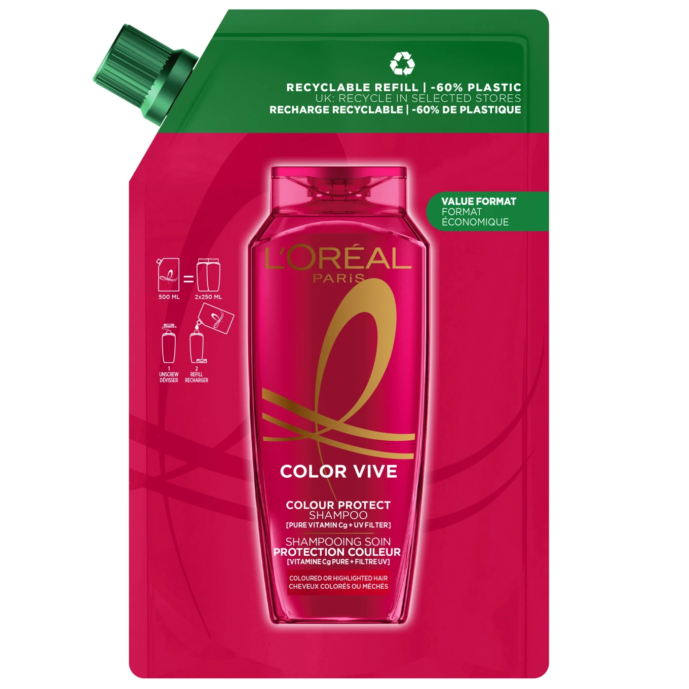 L'Oréal Paris Elvital Color Vive Shampoo Refill 500 ml L'Oréal Paris