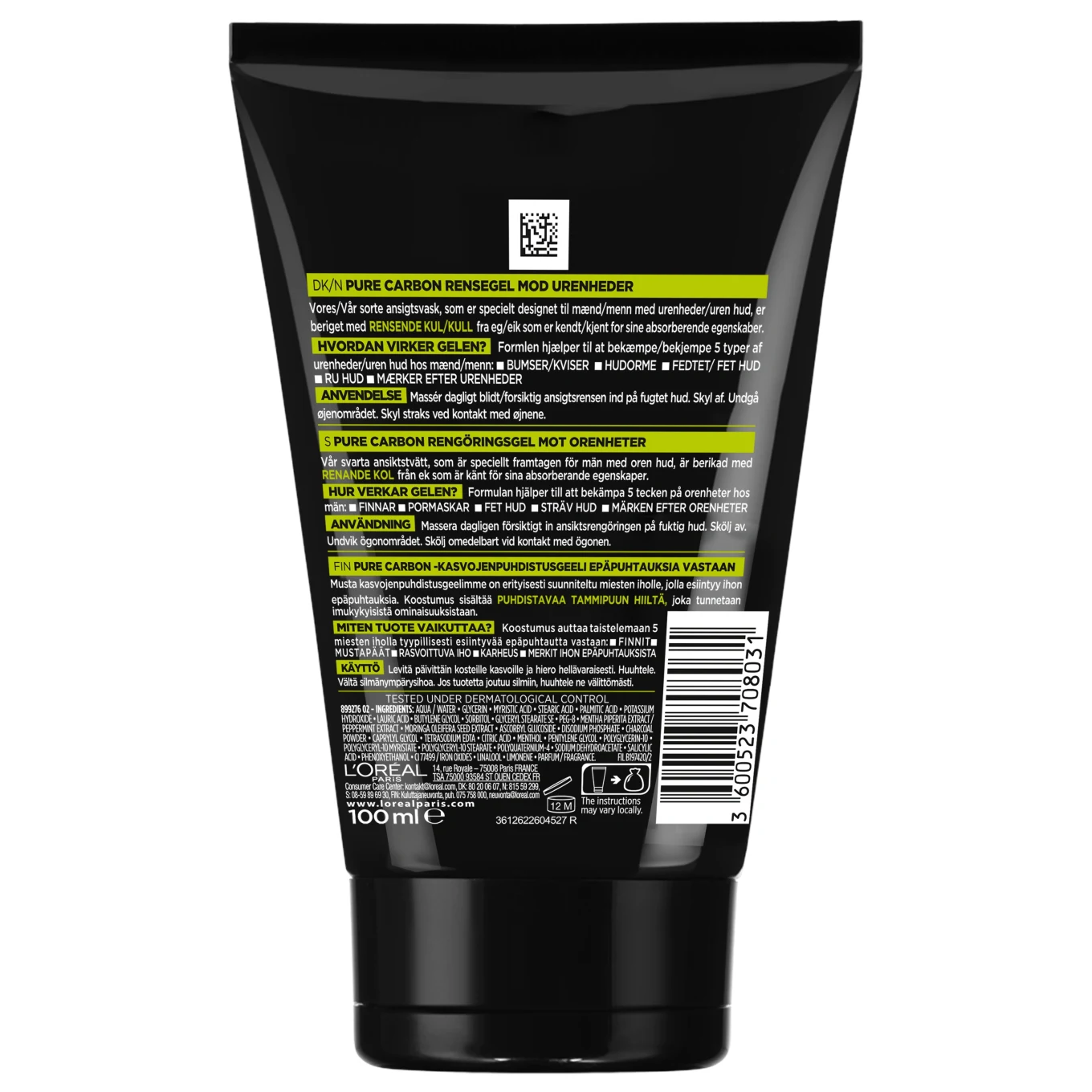 L'Oréal Paris Men Expert Pure Carbon Anti-Imperfection Daily Face Wash 100 ml LOreal Paris