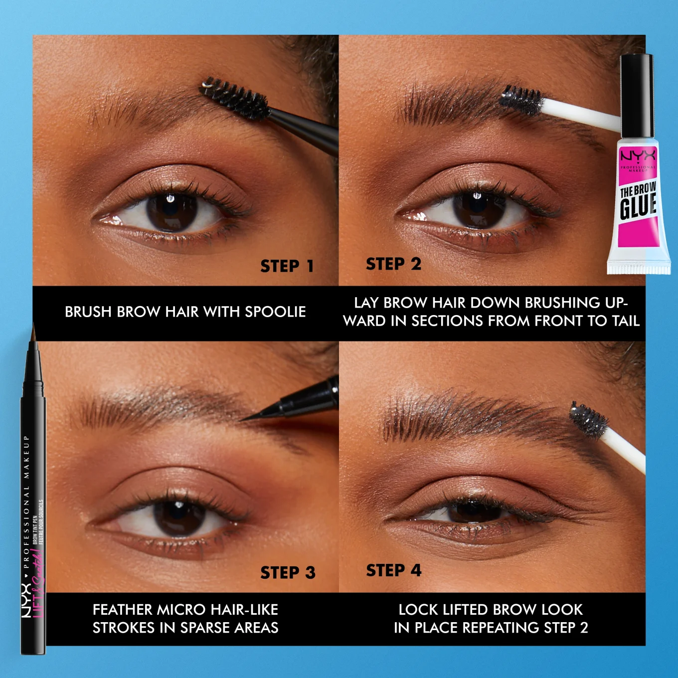 NYX Professional Makeup The Brow Glue Instant Styler 5 g 01 Clear NYX Professional Makeup