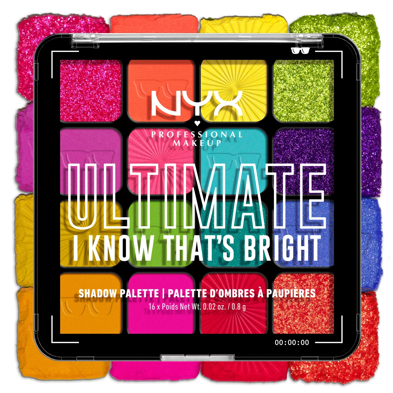 NYX Professional Makeup Ultimate Color Palette 16-Pan 16 x 0,8 g  04W I Know thats Bright NYX Professional Makeup