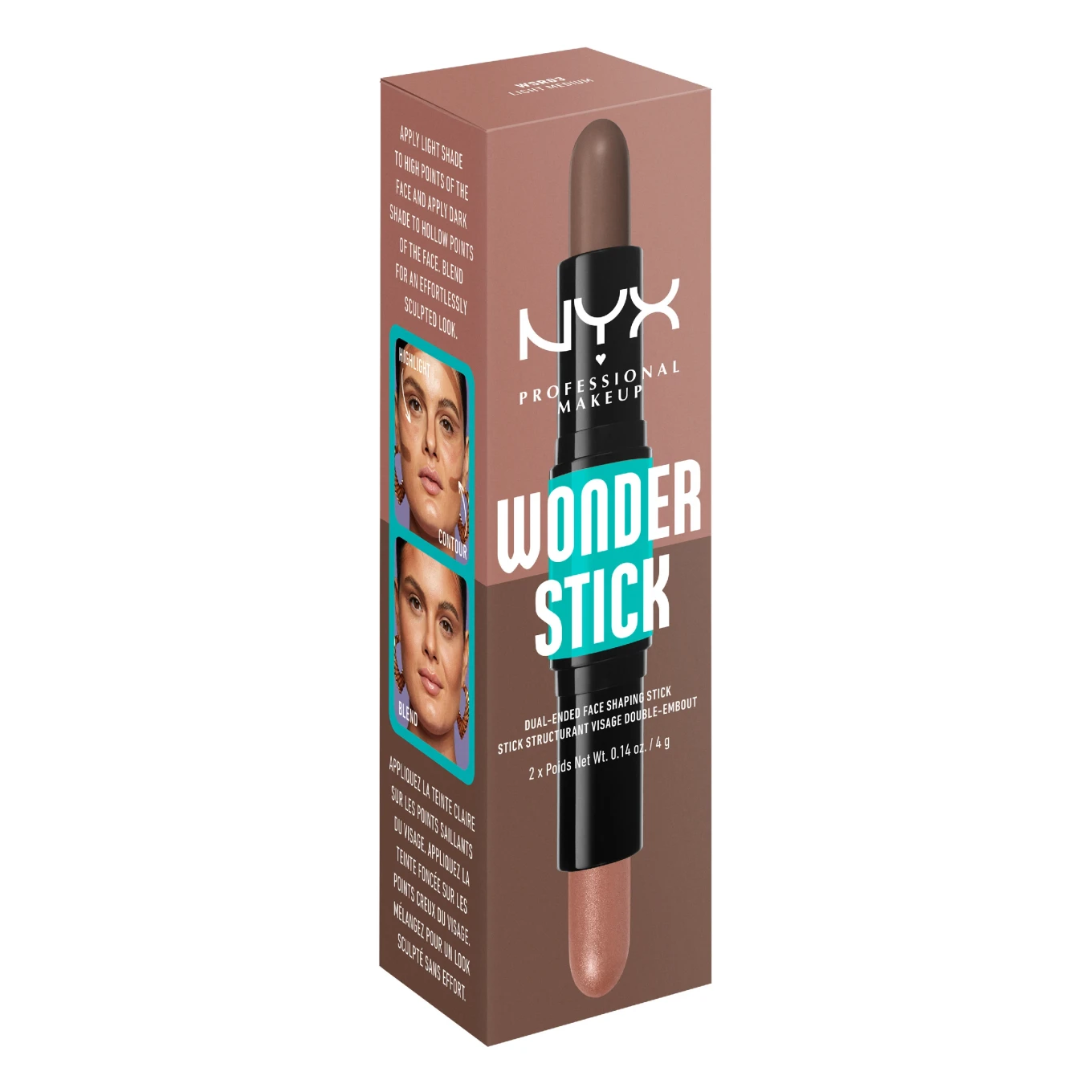 NYX Professional Makeup Wonder Stick Dual-Ended Face Shaping Stick 4g 03 Light Medium NYX Professional Makeup