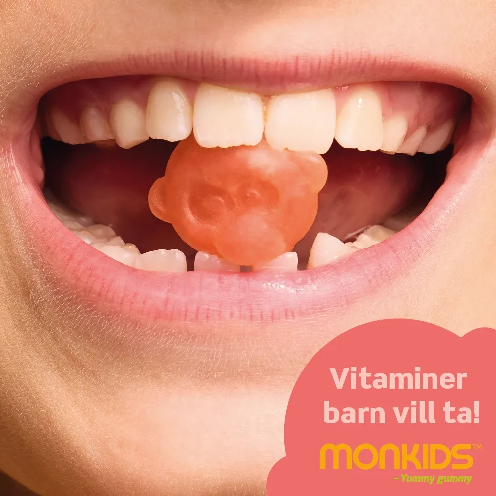 Monkids Multivitamin Barn Jordgubb 60 st Monkids